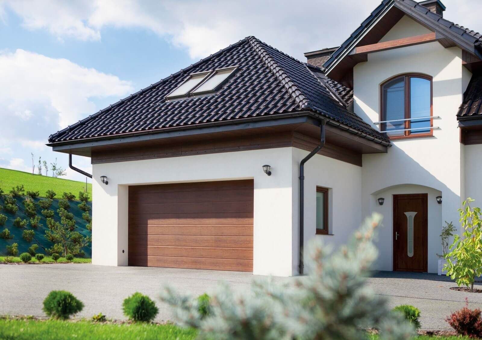 Furnier in Sektionalgaragentoren