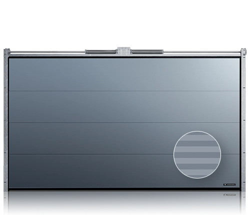 Tor aus Paneelen mit V-Prägung