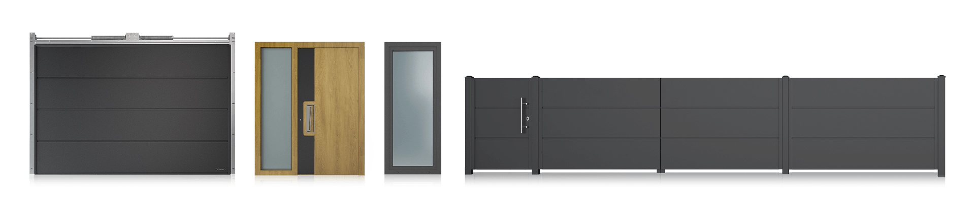 Tore, Türen, Fenster und Zäune in einem Design